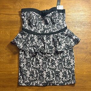 HeartSoul Black and White Strapless Dress NWT